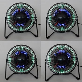 

Desktop USB LED Fan Real Time Temperature Message Cooling Fan For PC Home Office