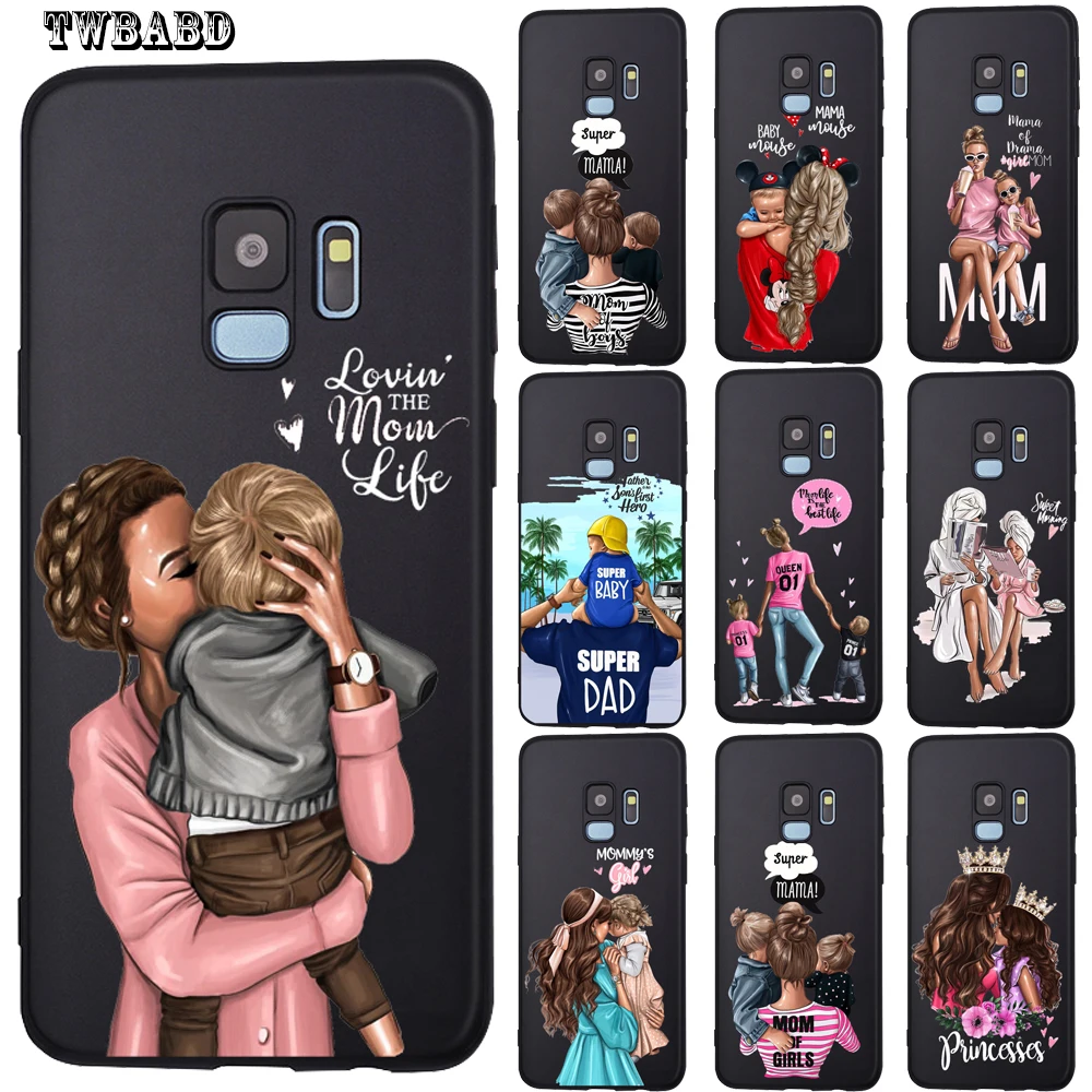 

Baby Mouse Mama Mouse Super Mom Girl Phone Case For Samsung Galaxy S9 S8 S10 Plus S7 S6 Edge S10 Lite Note9 8 Family Cover Etui