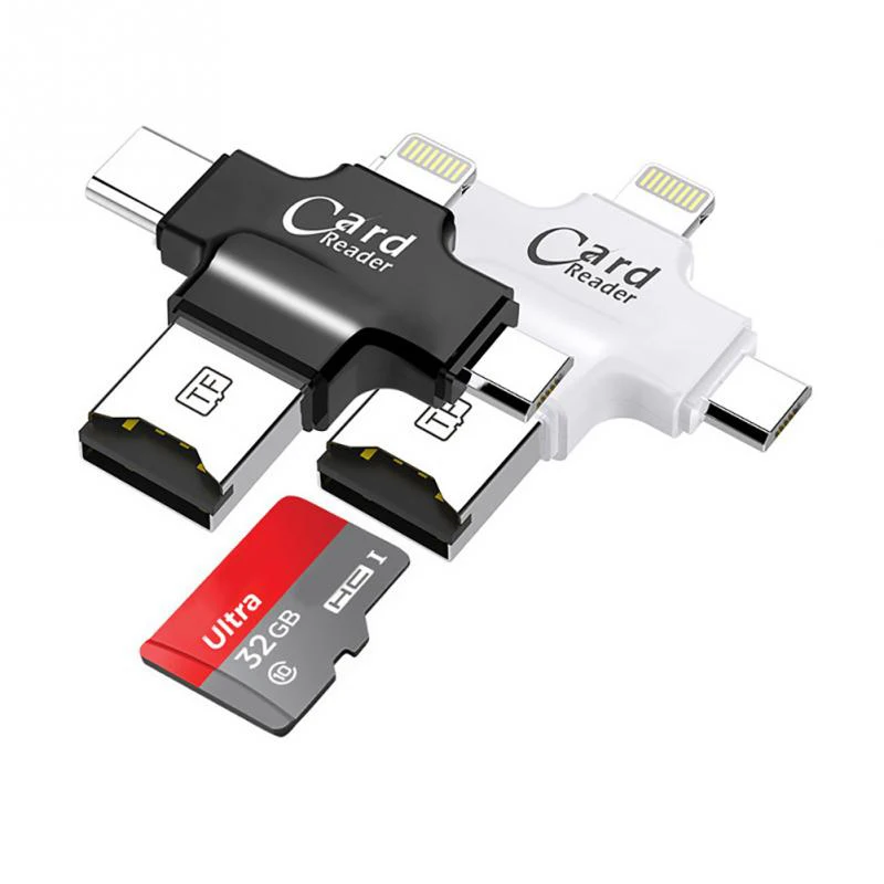 4 в 1 кардридер Type C Micro USB адаптер TF SD для Android ipad/iphone 7plus 6s5s MacBook|Картридеры| |
