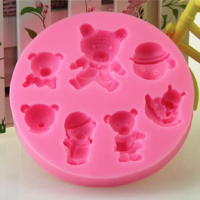 COMIART Bear LOVE Section Modeling Silicone Cake Decoration Mold Chocolate Mold Clay Tools
