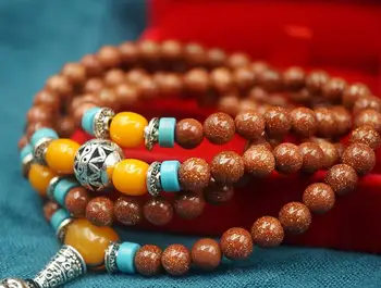 

Natural gold sand bracelet agate crystal bracelet multi-turn