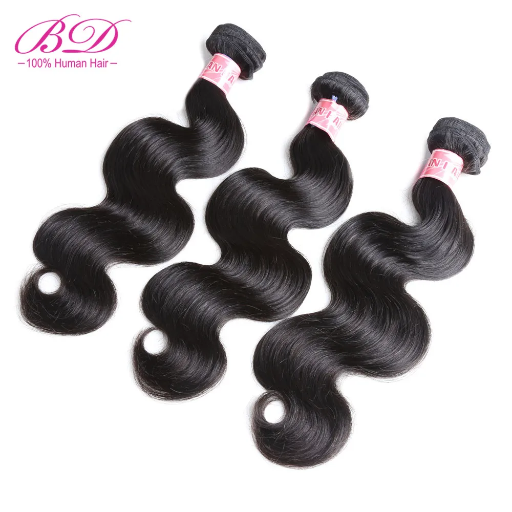 

BD HAIR Brazilian Hair Weave Bundles Body Wave Human Hair Bundles 3pcs/lot Remy Bundle Deals Natural Color Free Shipping