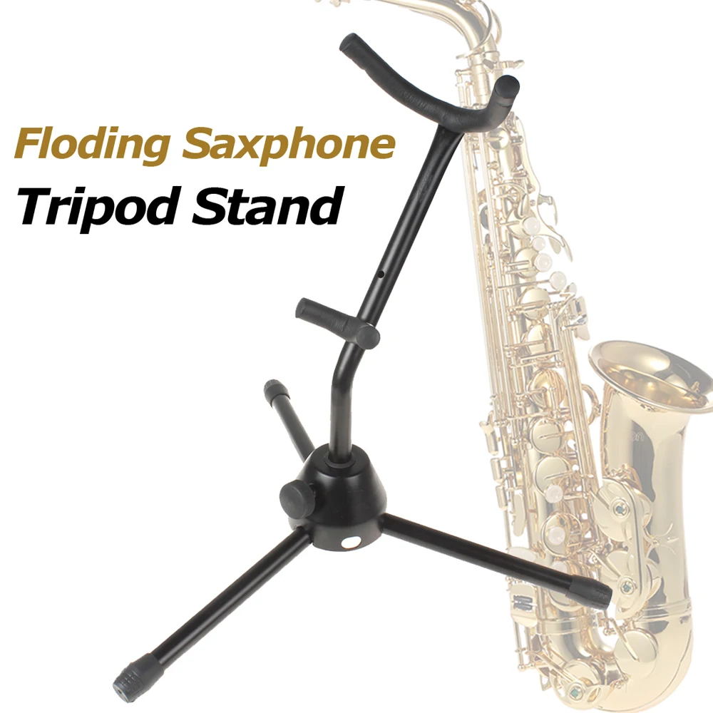 Black Color Lightweight Tubular Construction Folding Saxophone Stand Alto Sax Rack