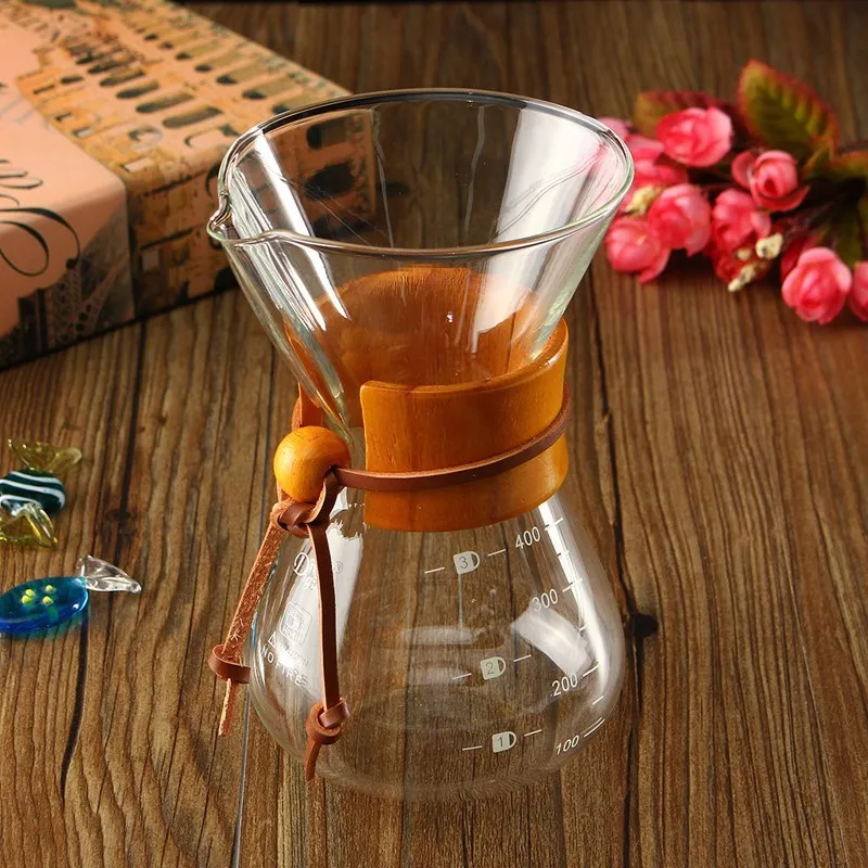 400ml/3 Cups Classic Glass Coffee Maker Coffee Pot Espresso Coffee Ice Cold Drip Percolators Dripper Home Coffee Tool