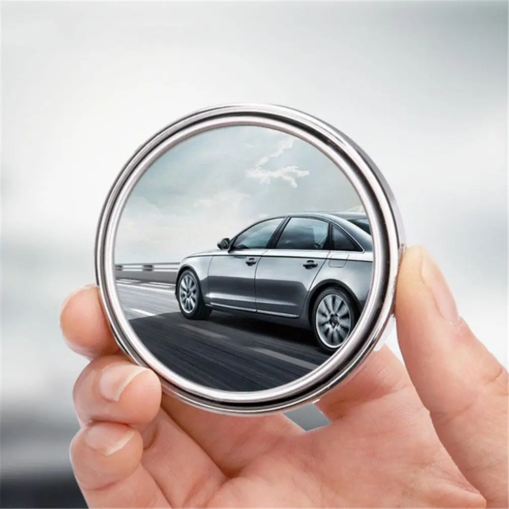 Автомобильное Безрамное Зеркало для слепых зон с углом обзора 360 градусов, круглое выпуклое зеркало, маленькое круглое боковое парковочное зеркало заднего вида с повязкой на глаза