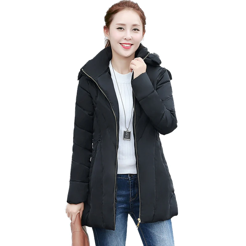 New 2016 Winter Jacket Women Slim Fashion Hooded Cotton Coat Korean Plus Size Casual Vintage Long