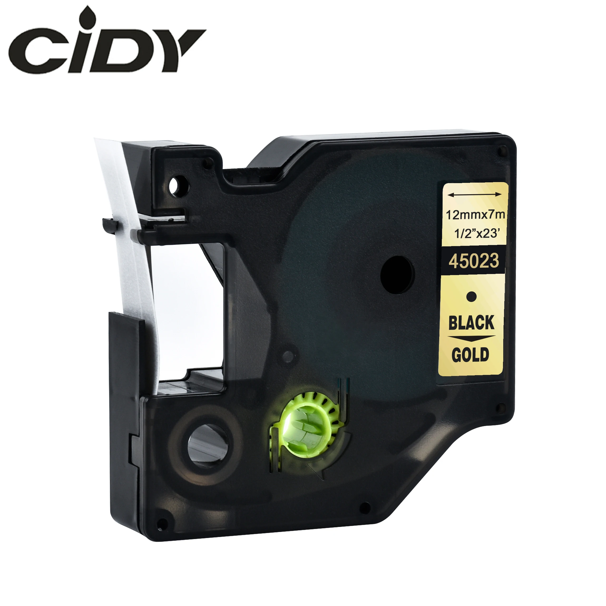 Cidy 45023 совместимый с Dymo D1 менеджером черная на золотой этикетке кассета для