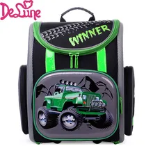 2017 Russia Brand Delune Racing Cars School Bags for Boys Waterproof Orthopedic Backpacks Mochila Infantil Kids