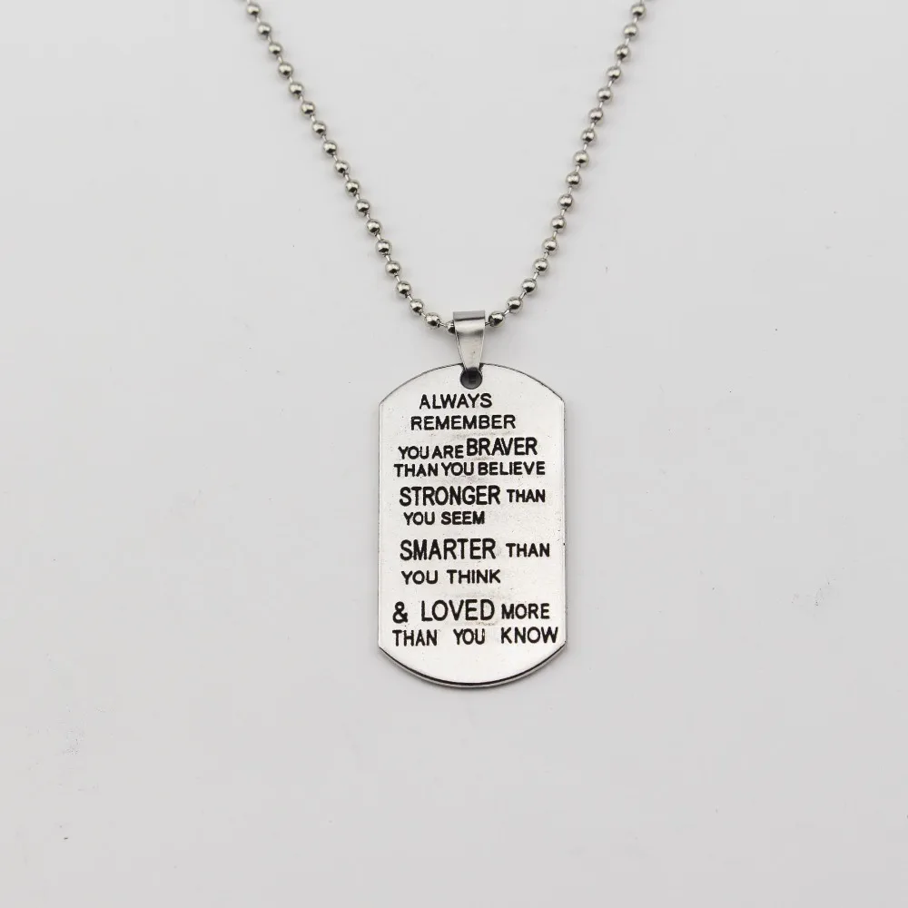 Family Son Daughter Necklaces Gift Always Remember You Are Brave