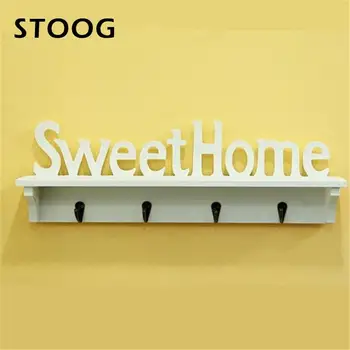 

Sweet Home Style Wall Mounted 4 Hooks Storage Organizer Wall Hanger Decor
