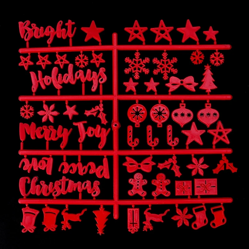 Happy Christmas Войлок вывеска пластиковые буквы для войлока табличка с надписью доска объявлений красная, 3 шт