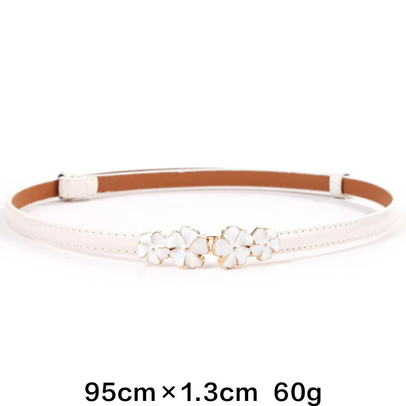 style 2 white Дизайн, тонкие ремни, регулируемый ремень, искусственная кожа, черное платье, широкие пояса, студенческие женские пояса, красный цветок, пряжка, квадратные подарки - Цвет: style 2 white