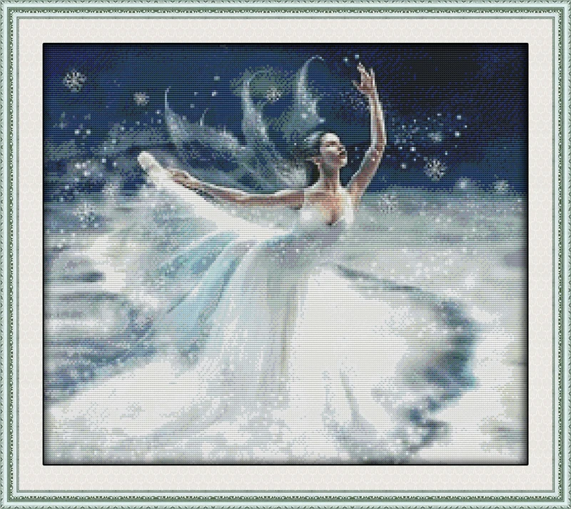 

Ballet on Ice cotton home decor canvas people Cross Stitch kit DMC 14ct white 11ct print embroidery DIY handmade needlework wall