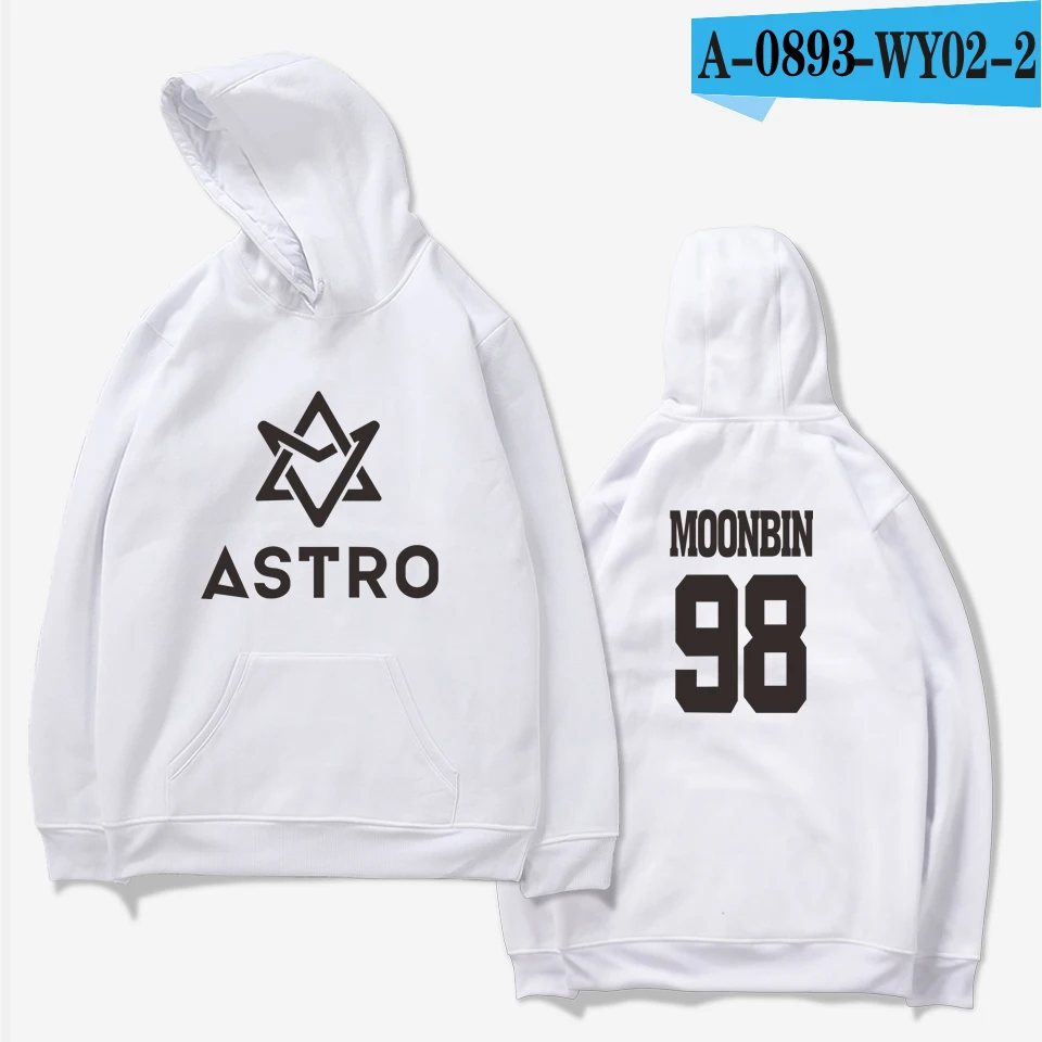 Frdun Tommy Kpop ASTRO Hoodies Moletom STAR Group Spring Women/Men Harajuku Sweatshirt Casual Hoodie Men/Women Clothing - Цвет: white