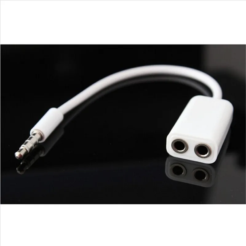 3.5 mm Dual Audio Line Headset Jack Earphone Splitter One In Two