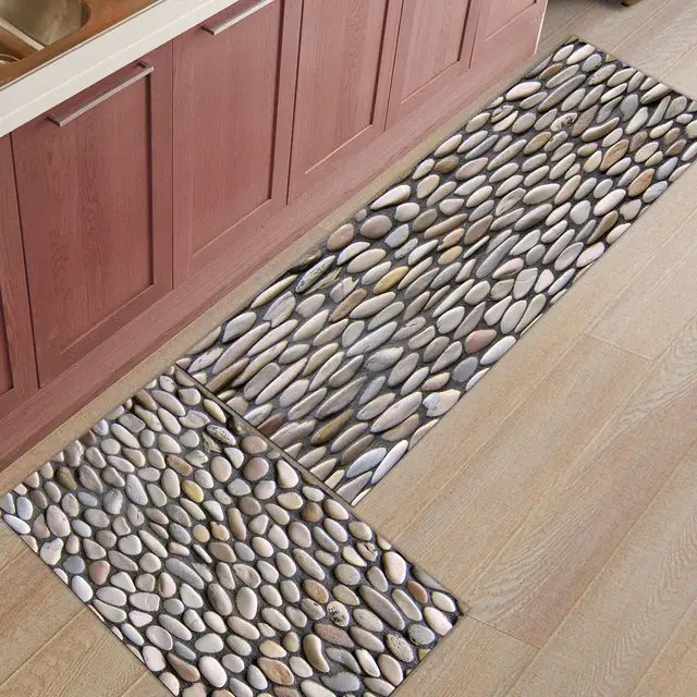 2pcs Set Stone Pineapple Dog Claws Marbled Print Doormat Entrance