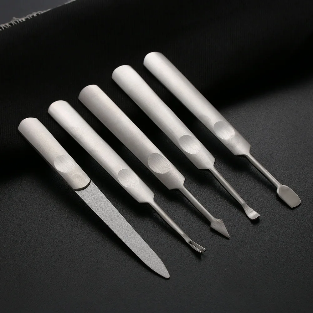 5PCS NEW Professional Multifounction Stainless Steel Nail File Buffers