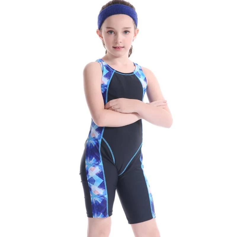 Летний спортивный костюм серфинг гонки девушка костюм для детей 5-14 лет Детский Купальник Европейский Стиль купальник сиамские