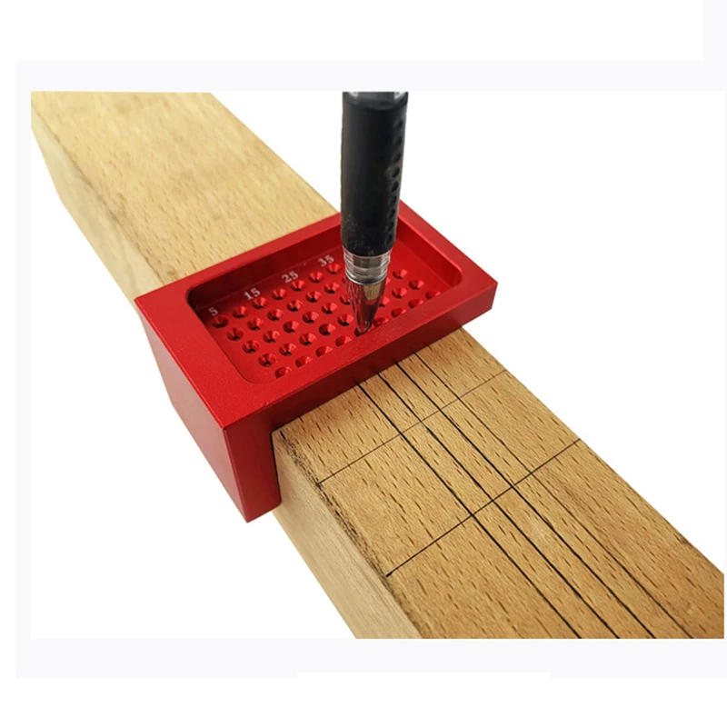 T50 Measuring Tool Woodworking Precision Scribe Mark Measurement Tool Aluminum Alloy Cross-calibration Ruler Wood Working Scribe