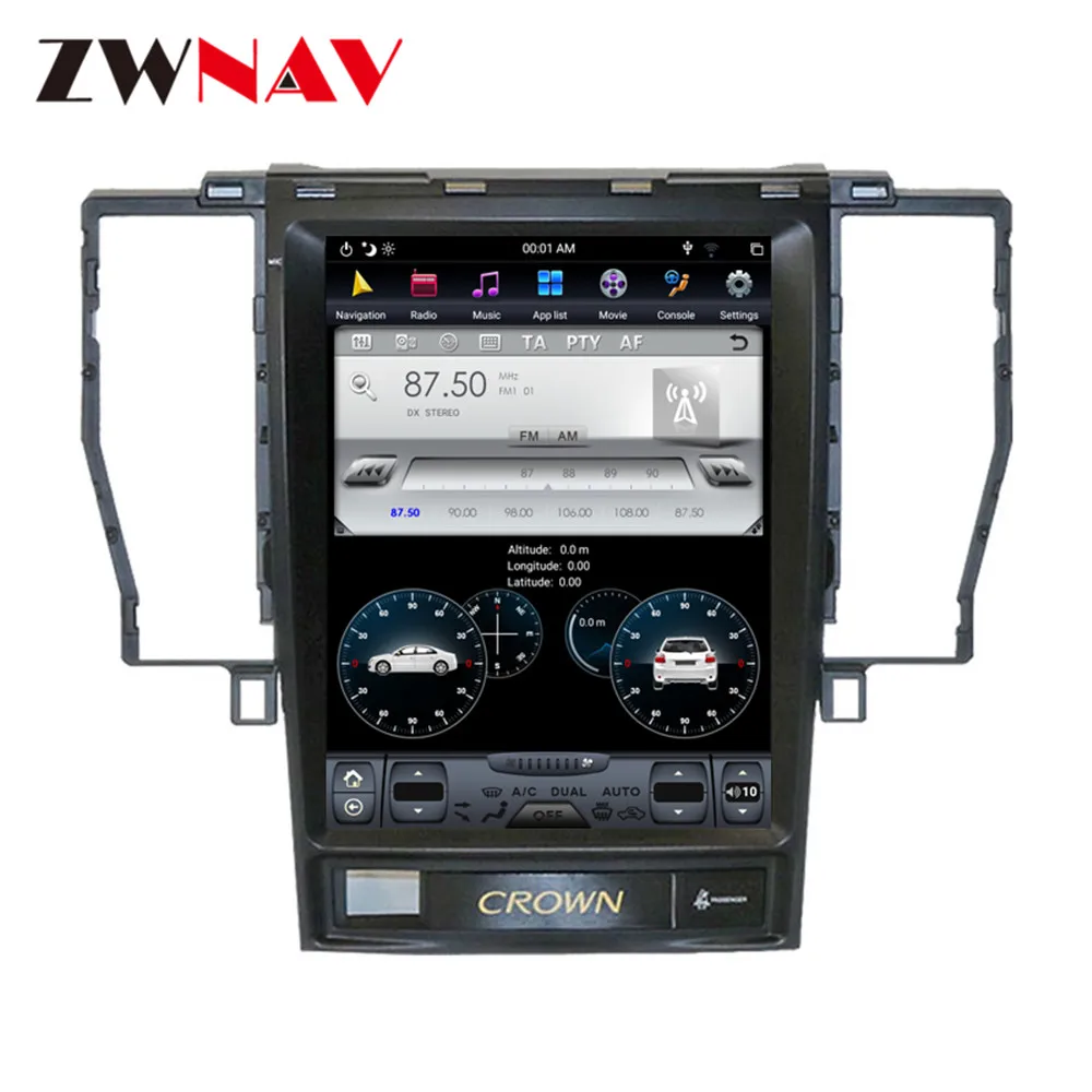 Best Tesla style Android 8.1 PX6 4GB ROM Car GPS Navigation For TOYOTA CROWN 12th car multimedia player radio tape recorder head unit 2