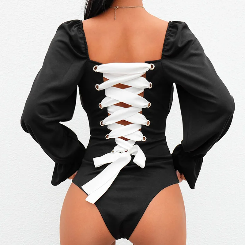 2019 summer new women's back straps jumpsuit creative bubble sleeve court wind triangle jumpsuit 2019 summer new women's back straps jumpsuit creative bubble sleeve court wind triangle jumpsuit