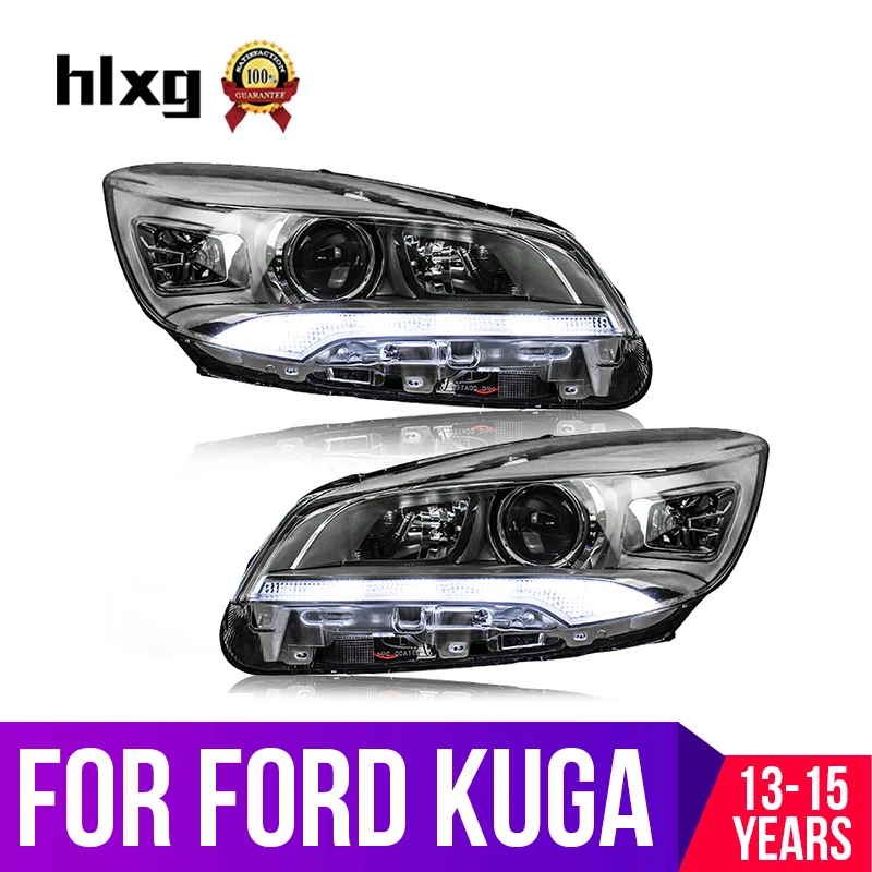 Hlxg для Ford Kuga 2013 2014 2015 автомобильные светодиодный фары в сборе DRL Trun сигнальные