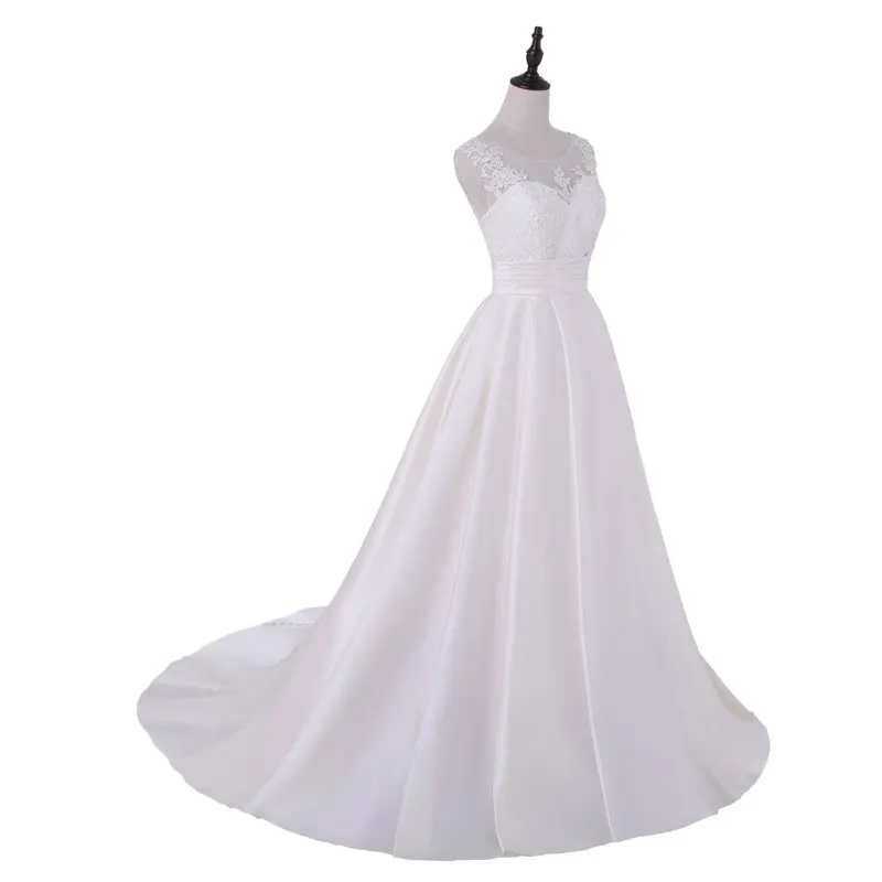 FADISTEE New arrival elegant wedding dress Vestido de Festa appliques zipper button A-line dress court train dress lace style