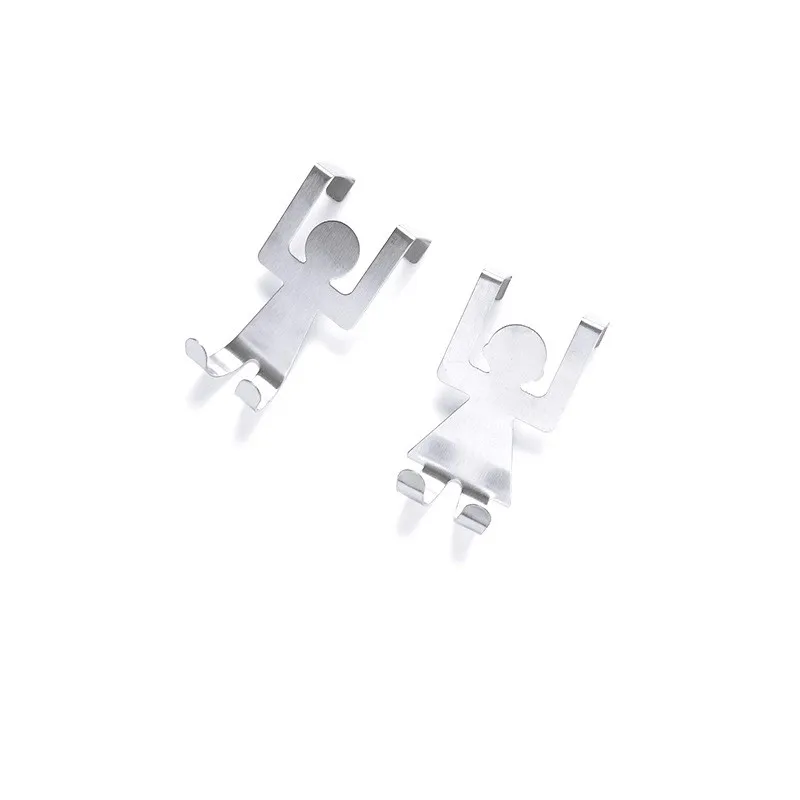 2 قطعة/المجموعة الفولاذ المقاوم للصدأ التخزين حامل الرف هوك شماعات دائم قوي عشاق على شكل السنانير المطبخ الحمام الملابس أداة