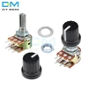 5 uds potenciómetro resistencia conicidad lineal potenciómetro giratorio para Arduino 1K 2K 5K B10K 20K 50K 100K 250K 500K Ohm 1M de mando ► Foto 1/6