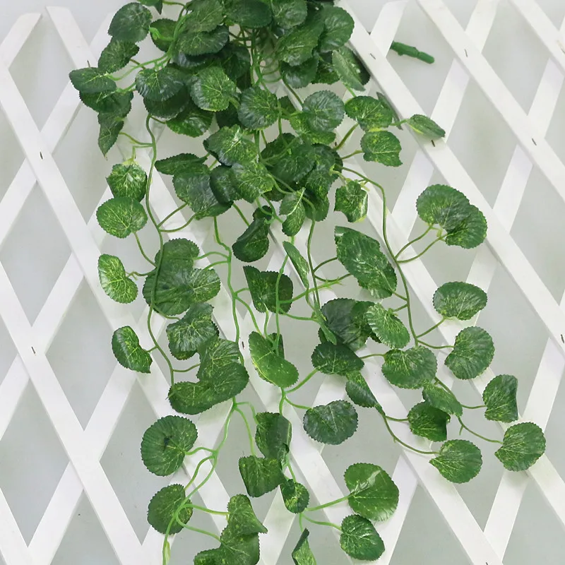 Flone Artificial Flowers Simulation Green Money Plant Hanging Rattan Vine Ye Teng Money Plant For Home Courtyard Decor (2)