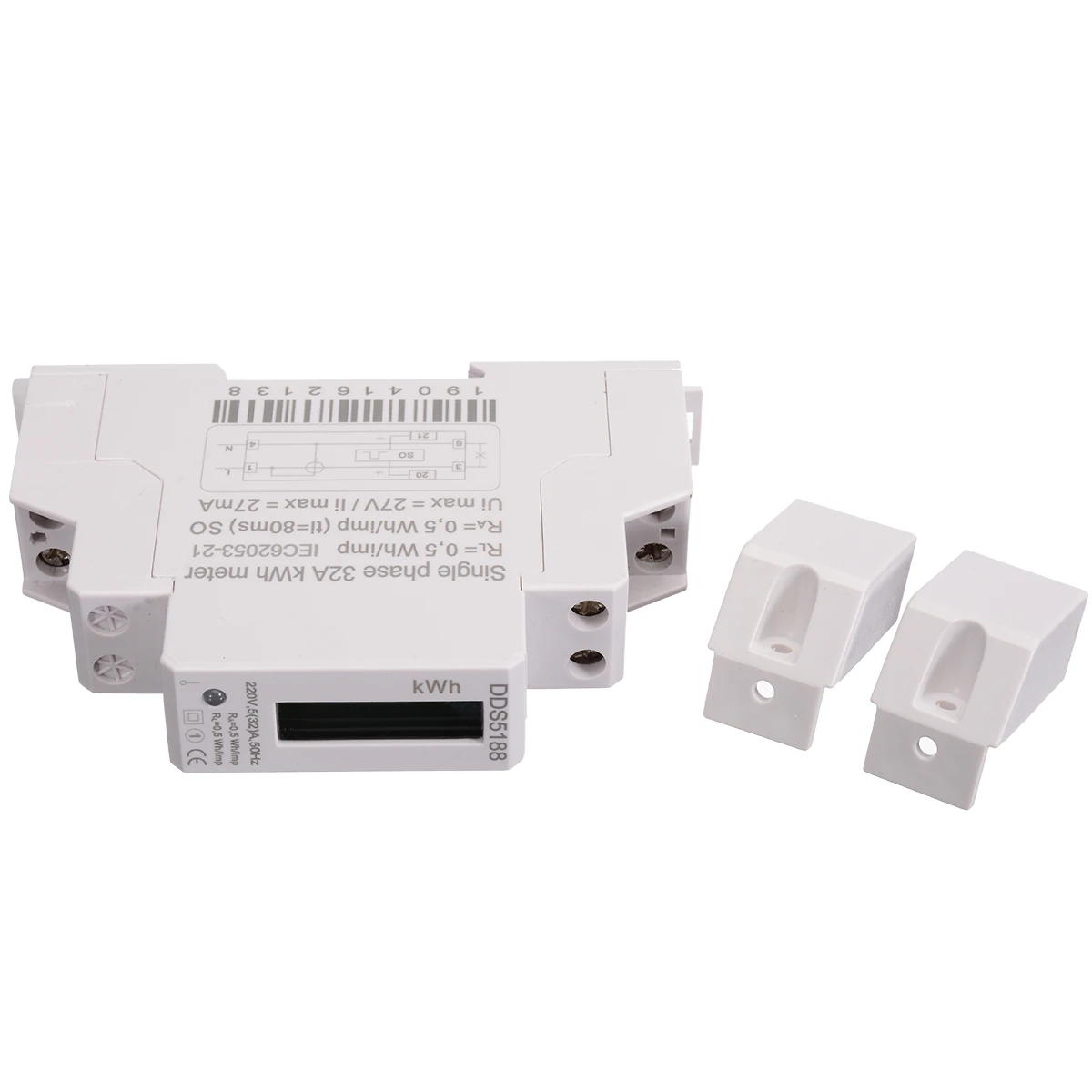 New White DDS5188 110/230V LED AC Meter Electric Meter Single Phase Din Rail KWH LCD 5 (32)A with S0 For DIN-Rail