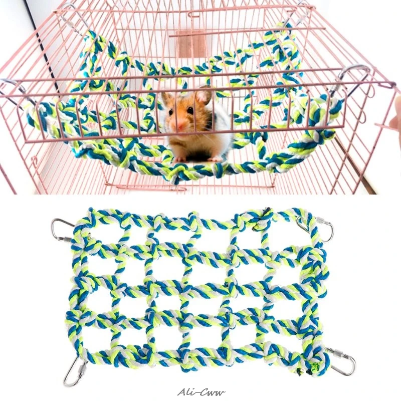 

Pet Hammock Braided Net Rope Hanging Cage Vertical Horizontal Small Animal Squirrel Parrot Hamster Chinchilla Sleep Play
