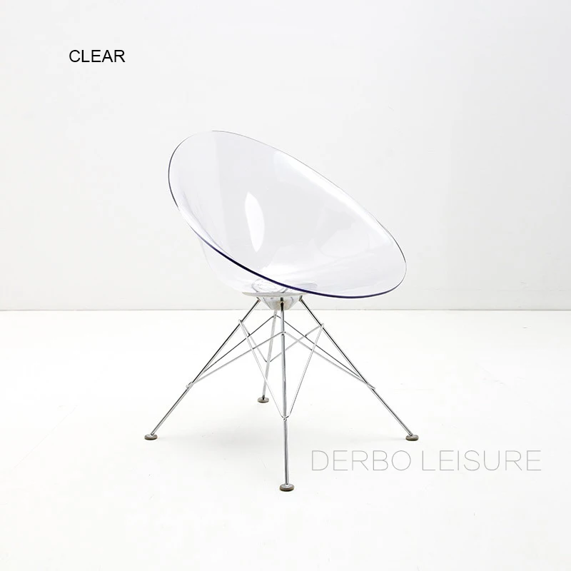 Кристально прозрачный бесцветный современный классический дизайн модный Лофт металлический пластиковый обеденный стул со спинкой популярный компьютерный офисный стул(кабинетный - Цвет: Clear