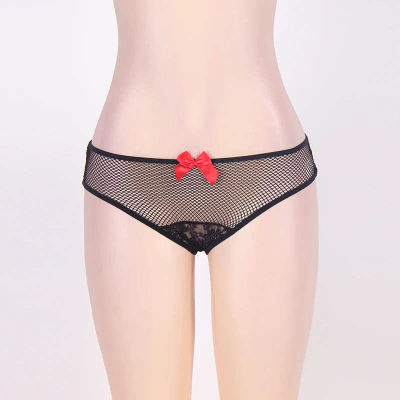 PW5071 Ohyeah Hot sale fishnet sexy panties with lace crotch see through plus size underwear erotic women underwear bowknot PW5071 Ohyeah Hot sale fishnet sexy panties with lace crotch see through plus size underwear erotic women underwear bowknot