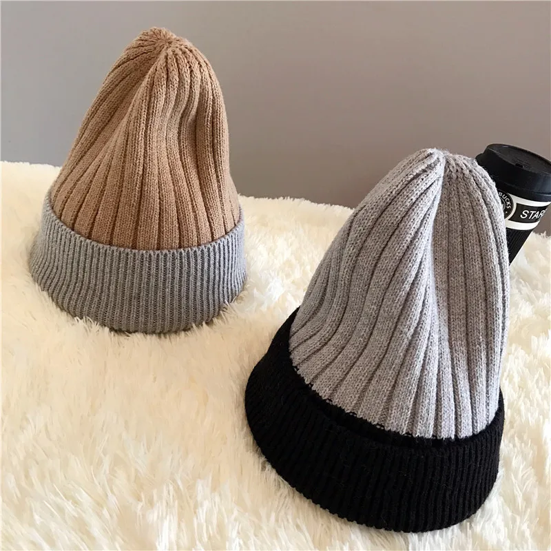 Корейский светильник, мужские и женские шапки, осенне-зимняя Корейская шерстяная шапка, теплая Модная вязаная шапка