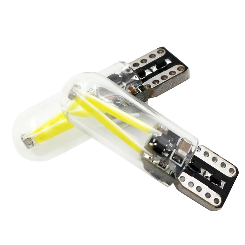 1 шт. автомобильный led T10 W5W cob стеклянный светильник Led накаливания авто автомобили