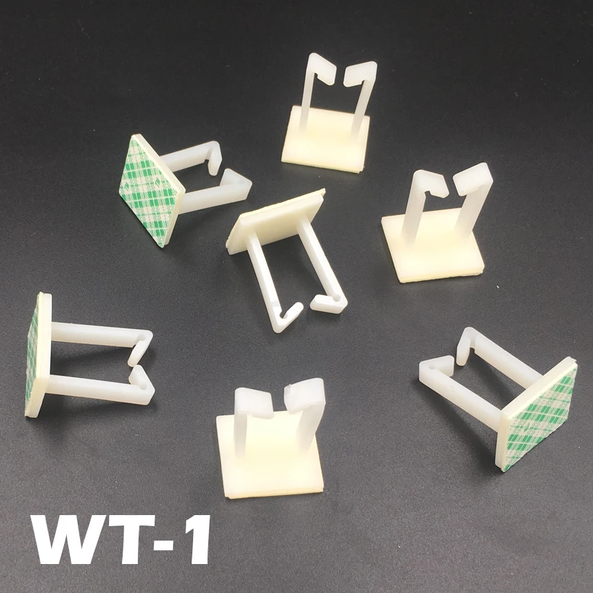 

24pcs WT-1 21x18.5 21*18.5mm White Nylon Plastic Self Adhesive Computer Case Wire Cable Fixed Tie Mount Clamp Clip