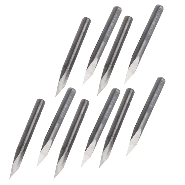 5x Carbide Steel 15 Degree 0.1mm CNC Router Triangular Pyramid Engraving Bits