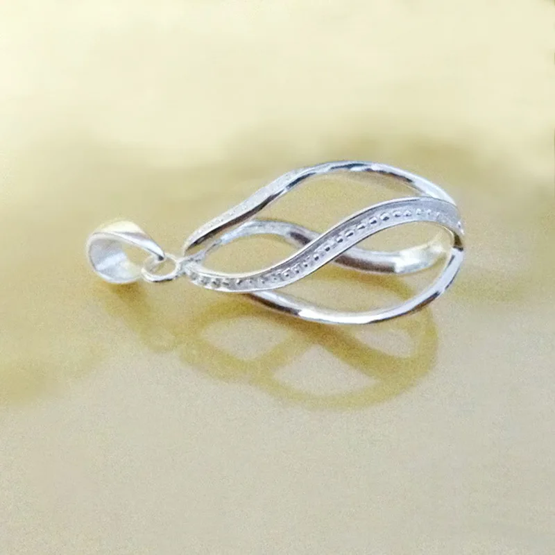 925 Серебряный скрученный медальон в форме каплевидной капли, подвеска из стерлингового серебра с спиралью для самостоятельного изготовления браслета, ожерелья, сережек
