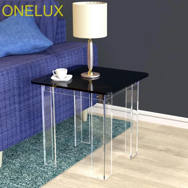 V Legs Acrylic Occasional Side Tea Table Lucite Small Sofa Tables