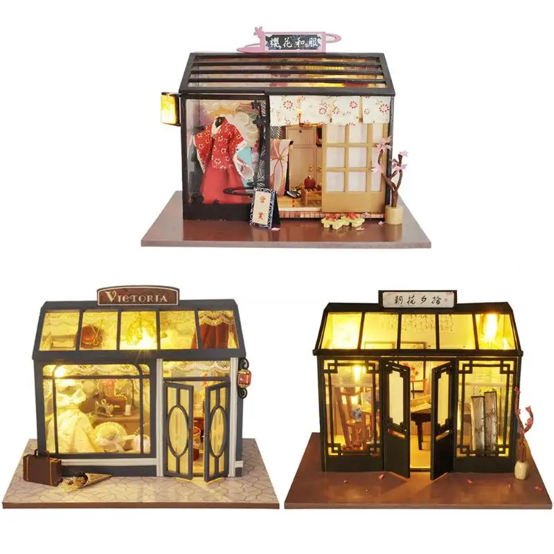 

Creative DIY Dollhouse Model Miniature Puzzle Toy Hand-made Wooden Kids Toy for Girlfriend Wedding Gift Doll Houses