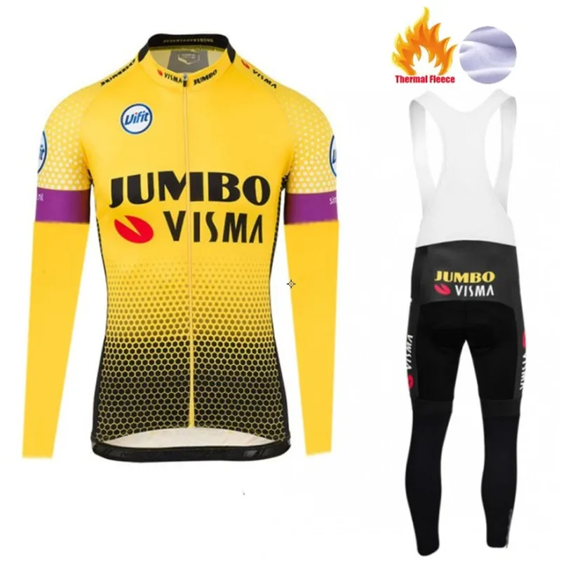 

Winter jacket men jumbo visma Long sleeve cycling suits gel pad cycling pants cycling jerseys Bike Clothing roupa ciclismo