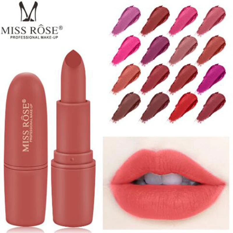 MISS ROSE brick красный пулевидный колпачок матовый устойчивый цвет водонепроницаемая