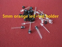 5mm round led free shipping!!! 5mm led orange+led holder fast shipping