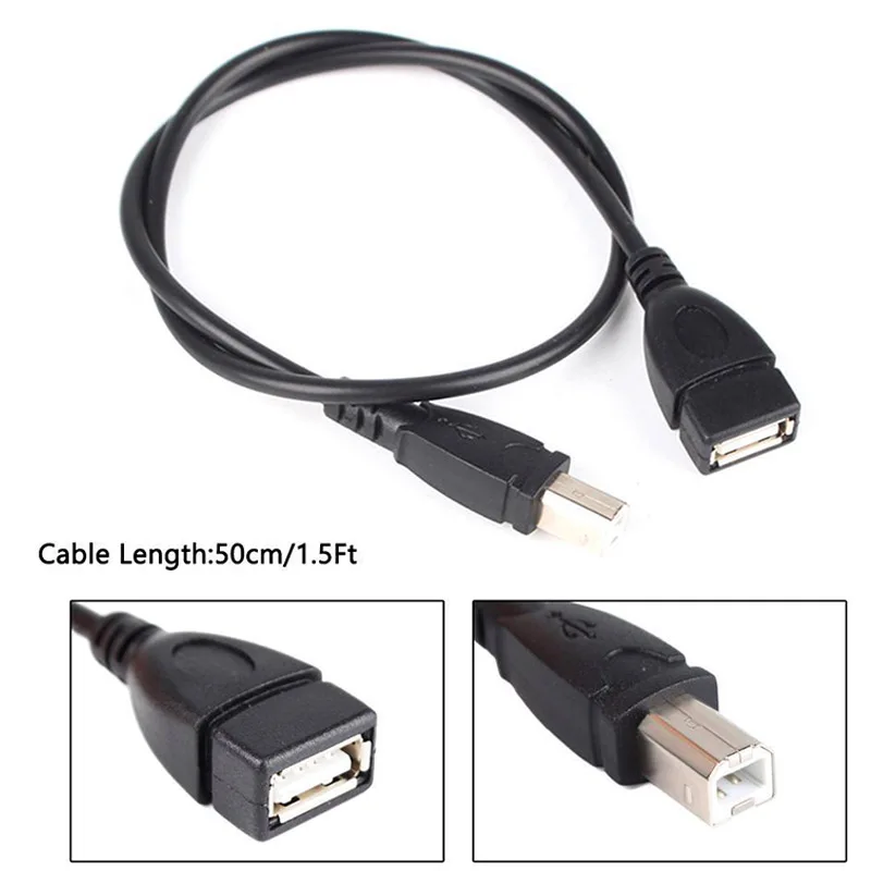 1/4/10 шт. 50 см USB 2 0 Тип Женский к B Мужской Сканер Кабель для принтера адаптер