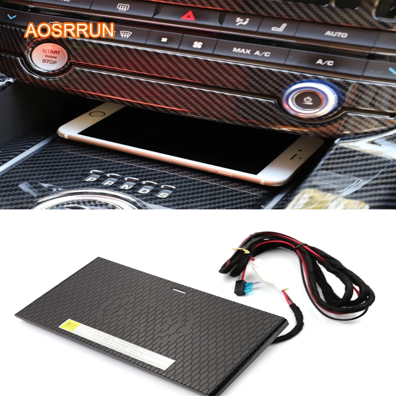  Car Mobile phone QI wireless charging Pad Module Car Accessories For Jaguar F-PACE XE XF 2016 2017 