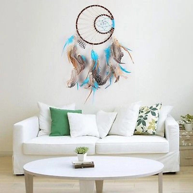 DIY Large Dream Catcher with Feathers Home Wall Hanging Decoration Car Ornament