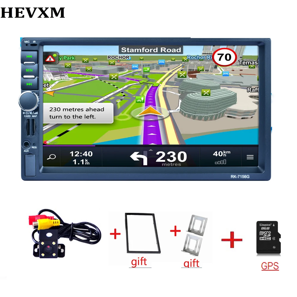 HEVXM 2 din автомобильный DVD плеер 7 ''Универсальный двойной Din GPS навигация видео