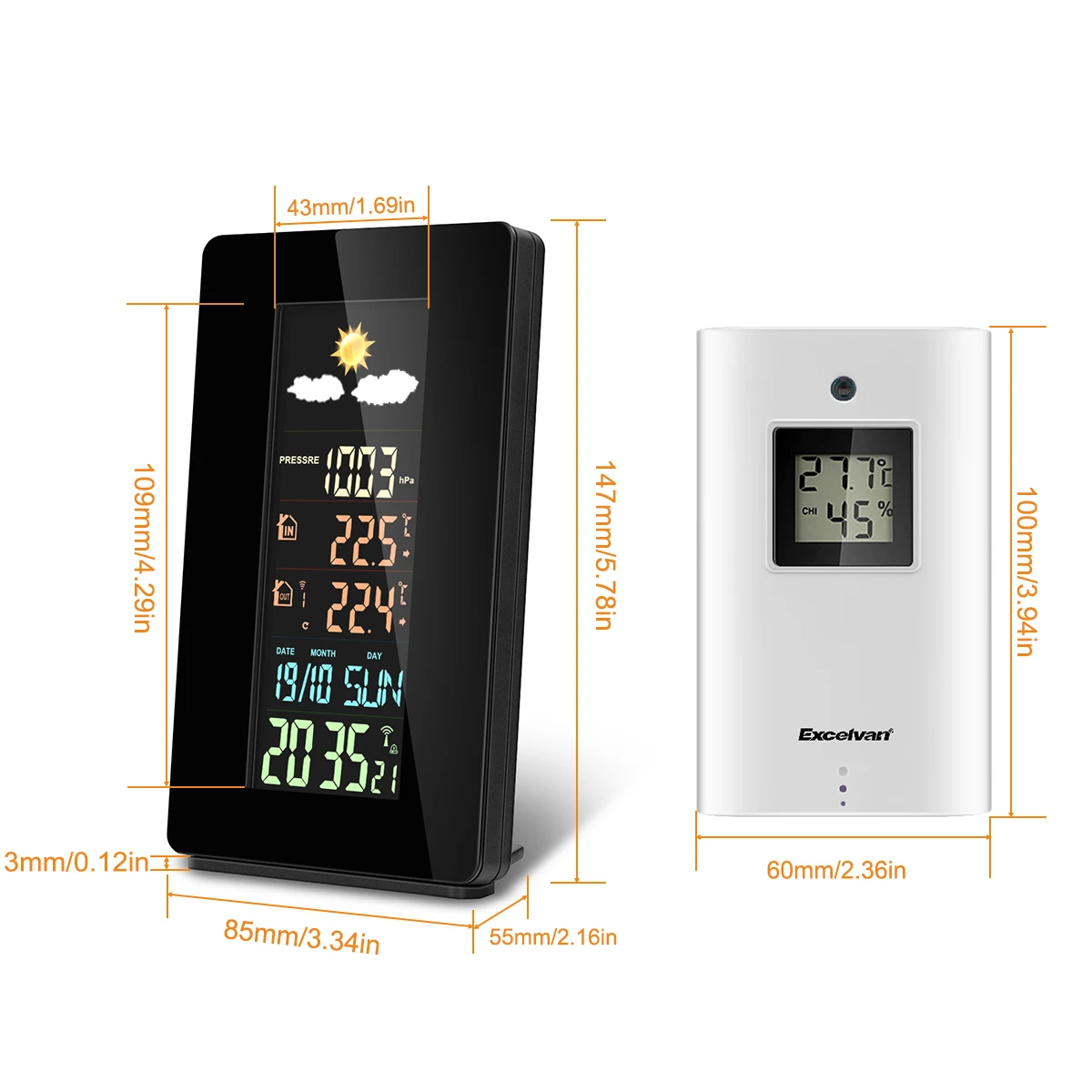 Newest Excelvan Wireless Indoor & Outdoor Digital Multifunctional USB