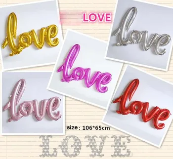 

NEW Ligatures LOVE Letter Foil Balloon Anniversary Wedding Valentines Party Decoration Balloon Red Champagne wedding surprise